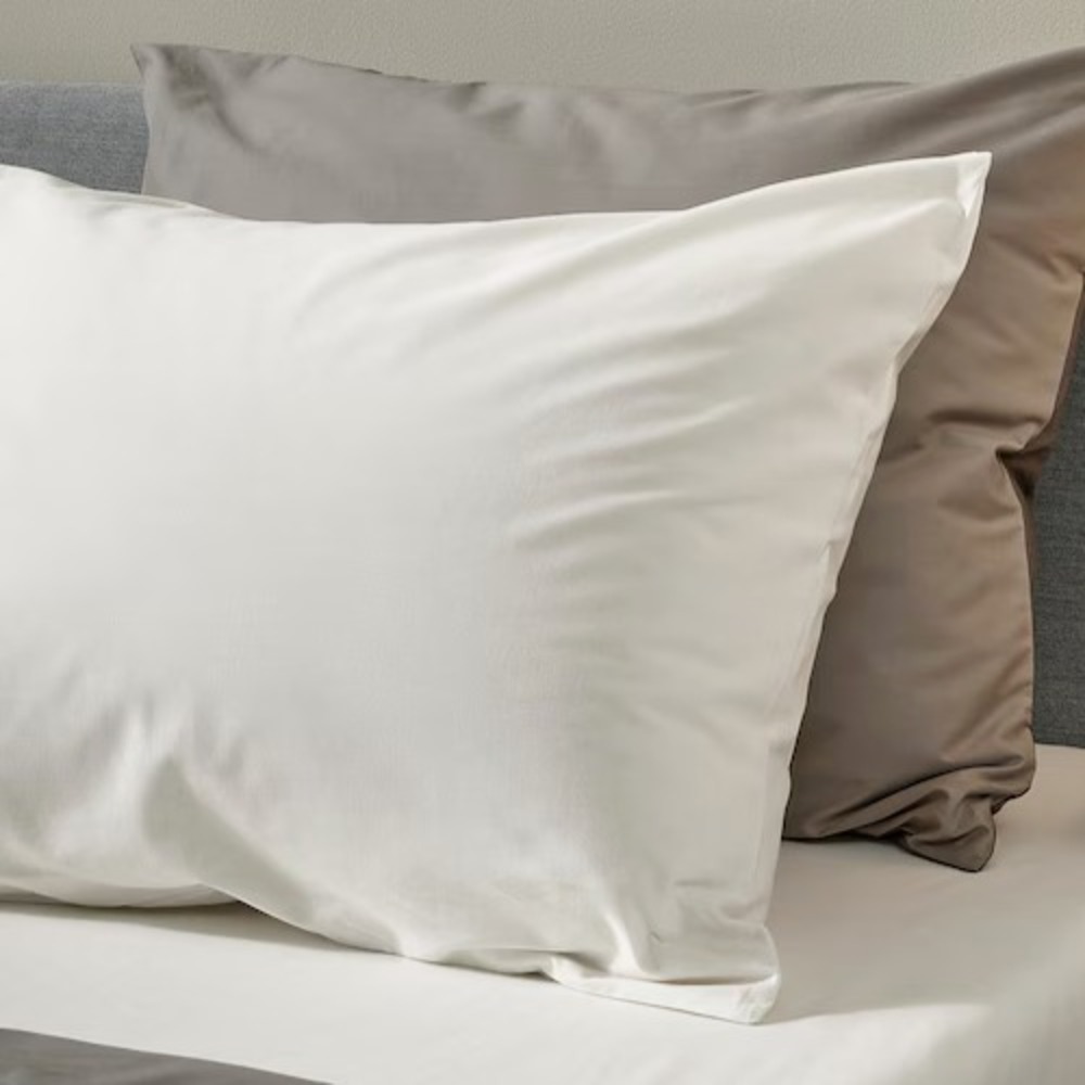 New IKEA BALSAMPOPPEL White Standard Queen Pillowcase 305.575.92 Organic Cotton